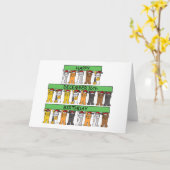 16 december Schattigee Cartoon Katten Kaart (Gele Bloem)