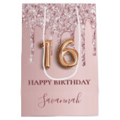 16 druppelroze druppels monogram 16e medium cadeauzakje (Achterkant)