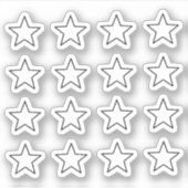 +16 Elegante Witte Ster Sticker (Voorkant)