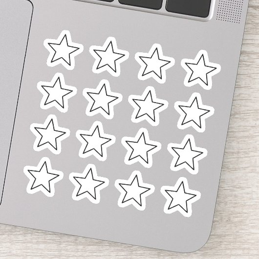 +16 Elegante Witte Ster Sticker