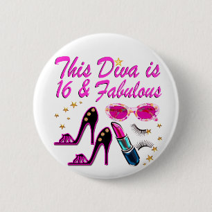 16 EN FABULOUS DIVA RONDE BUTTON 5,7 CM