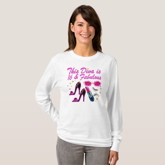 16 EN FABULOUS DIVA T-SHIRT (Voorkant volledig)