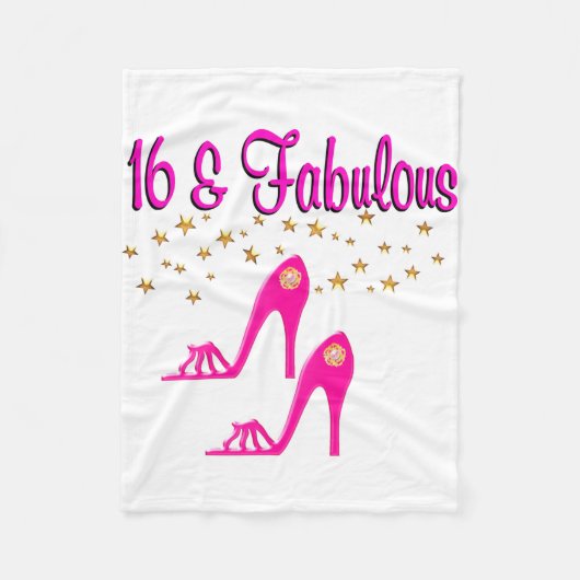 16 EN FANTASTISCH 16E VERJAARDAG ONTWERP FLEECE DEKEN (Voorkant)
