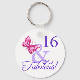 16 en feestdag sleutelhanger