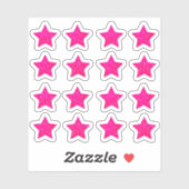 +16 Esthetische Glitter Roze Ster Sticker (Vel)