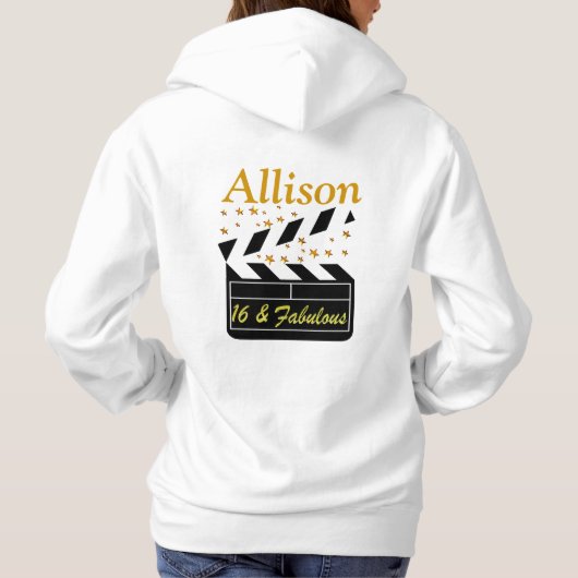 16 & FABULOUS SUPER STAR GEPERSONALISEERDE HOODIE (Achterkant)