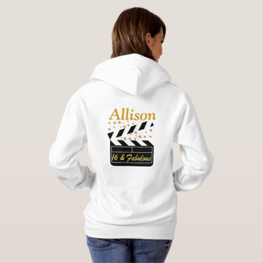 16 & FABULOUS SUPER STAR GEPERSONALISEERDE HOODIE (Achterkant volledig)