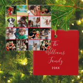 16 Favoriete familiefotocollage scriptnaam Keramisch Ornament