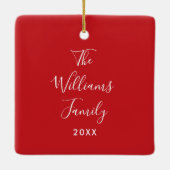 16 Favoriete familiefotocollage scriptnaam Keramisch Ornament (Achterkant)