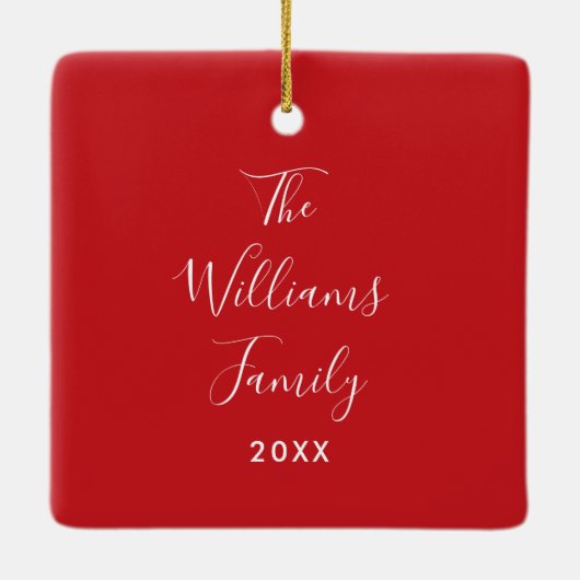 16 Favoriete familiefotocollage scriptnaam Keramisch Ornament (Achterkant)