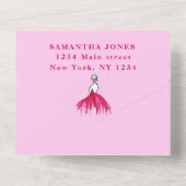 16 Floral Sixteen Girly Elegant A All In One Uitnodiging (Achterkant)