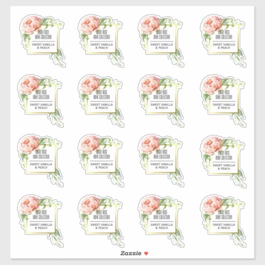 16 Floral-zeep en kaarslabels 3-inch breed Sticker (Vel)