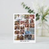 16 Foto Collage - Aangepaste Tekst - Zwart en Wit Briefkaart (Staand voorkant)