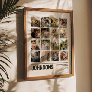 16 Foto Collage Familie Huwelijksfoto's Aandenken Poster