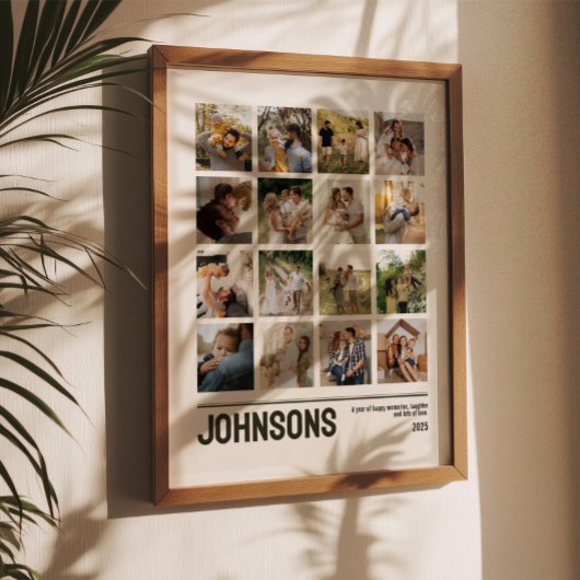 16 Foto Collage Familie Huwelijksfoto's Aandenken Poster