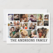 16 foto collage familie kerstkaart | Uitnodiging (Voorkant)