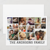 16 foto collage familie kerstkaart | Uitnodiging (Voorkant / Achterkant)