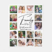 16 Foto Collage Family Name Quote Black and white Fleece Deken (Voorkant)