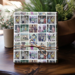 16 foto collage favoriete foto's overal in patroon cadeaupapier