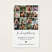 16 Foto Collage Funeral Memorial Prayer Kaarten Visitekaartje (Voorkant)