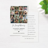 16 Foto Collage Funeral Memorial Prayer Kaarten Visitekaartje (Bureau)