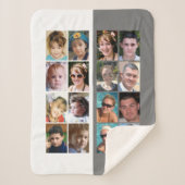 16 foto collage grijs en wit sherpa deken (Voorkant)