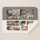 16 foto collage grijs en wit sherpa deken (Voorkant (horizontaal))