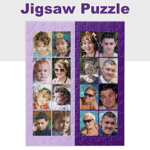 16 foto collage licht en donker paars legpuzzel