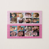 16 foto collage licht en donker roze legpuzzel (Horizontaal)