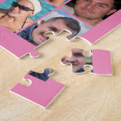 16 foto collage licht en donker roze legpuzzel (Zijkant)