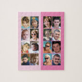16 foto collage licht en donker roze legpuzzel (Verticaal)