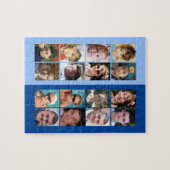 16 foto collage licht en donkerblauw legpuzzel (Horizontaal)