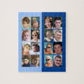 16 foto collage licht en donkerblauw legpuzzel (Verticaal)