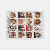 16 Foto Collage - Lichtgrijs met tekst Fleece Deken (Voorkant (Horizontaal))