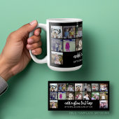 16 Foto Collage Raster - 2 Tekstvakken - zwart wit Koffiemok