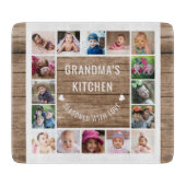 16 Foto Collage Rustic Wood Grandma's Kitchen Snijplank (Voorkant)