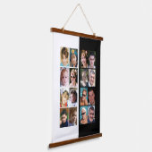 16 foto collage zwart-wit hangend wandkleed (Gebogen)