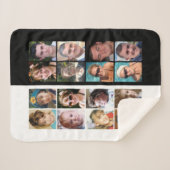 16 foto collage zwart-wit sherpa deken (Voorkant (horizontaal))