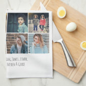16 Foto en tekst Aangepast gepersonaliseerd Theedoek (Quarter Fold)