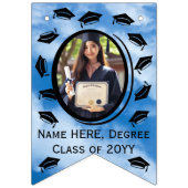 16-foto Graduation Cap Gooi in de lucht, blauwe lu Vlaggetjes (Derde vlag)