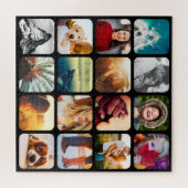 16 Foto Jigzaag Puzzle Sjabloon Black Rond Legpuzzel (Horizontaal)