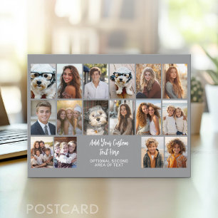 16 foto-raster - 2 regels tekst - grijs witte part briefkaart