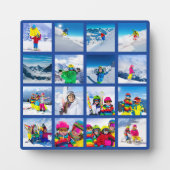 16 Foto Raster Collage Donkerblauw Fotoplaat (Voorkant)