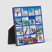 16 Foto Raster Collage Donkerblauw Fotoplaat (Voorkant)