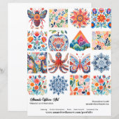 16 Foto-raster kunstportfolio verkoopblad sjabloon (Voorkant / Achterkant)