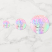 16 foto roze glitter drip holografische foto confetti (Voorkanten)