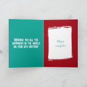 16 foto voor hem is een rode groene verjaardag kaart (Binnen)