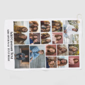 16 Fotocollage - Aangepaste tekst - Zwart en wit Golfhanddoek (Horizontaal)