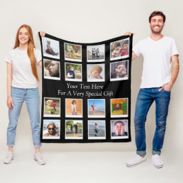 16 Fotocollage Gepersonaliseerde Fleece Deken