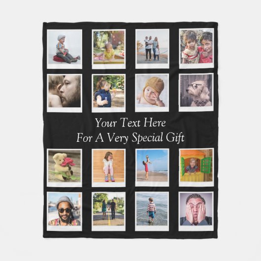16 Fotocollage Gepersonaliseerde Fleece Deken (Voorkant)